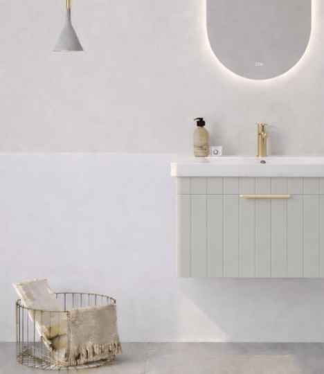 Orka Procıda 60 cm Mat Kaşmir / Altın Kulplu ,Banyo Dolabı Alt Modül ve Lavabo, 5007203 - 7