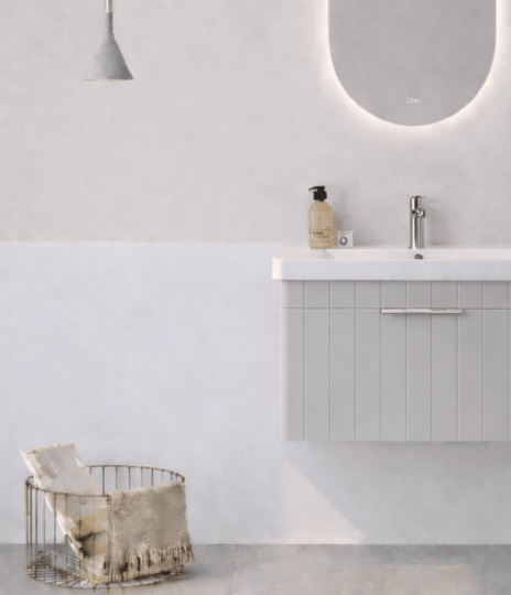 Orka Procıda 60 cm Mat Kaşmir / Krom Kulplu ,Banyo Dolabı Alt Modül ve Lavabo, 5007207 - 7