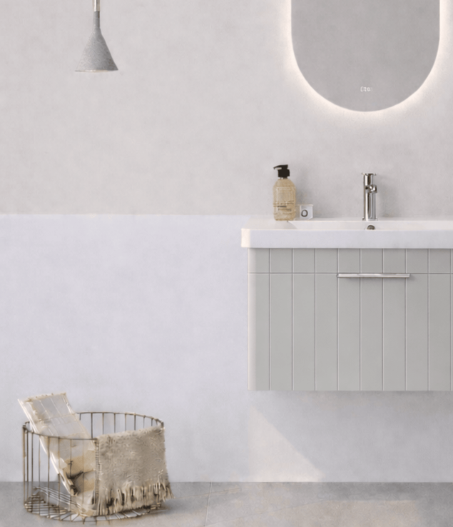 Orka Procıda 60 cm Mat Kaşmir / Krom Kulplu ,Banyo Dolabı Alt Modül ve Lavabo, 5007207 - 7