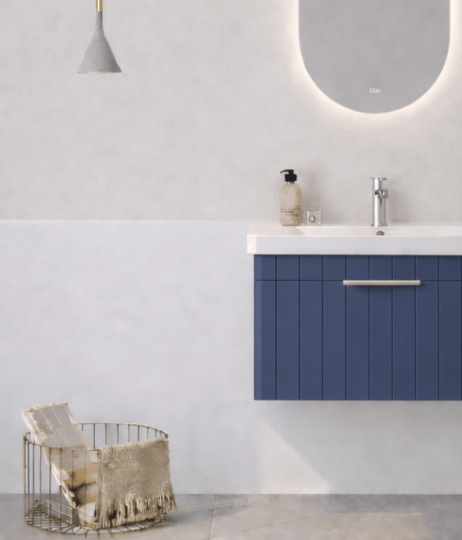 Orka Procıda 60 cm Mat Lacivert / Krom Kulplu ,Banyo Dolabı Alt Modül ve Lavabo, 5007208 - 7