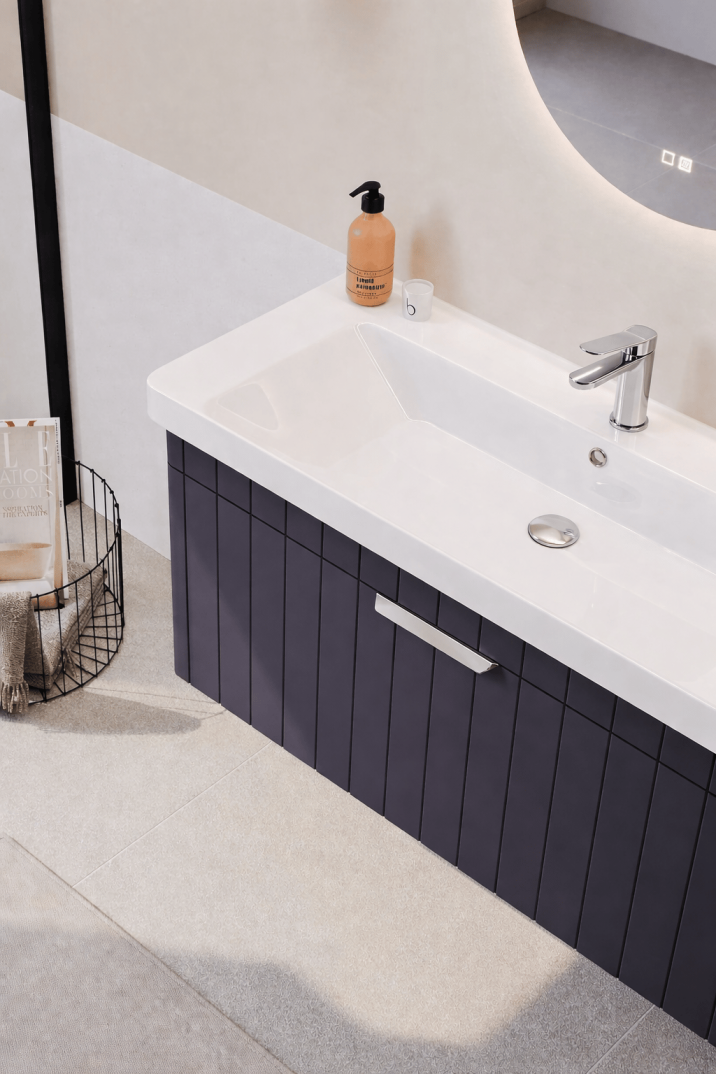 Orka Procıda 80 cm Mat Antrasit / Krom Kulplu ,Banyo Dolabı Alt Modül ve Lavabo, 5007214 - 5