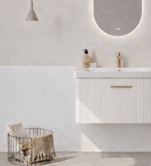 Orka Procıda 80 cm Mat Beyaz / Altın Kulplu ,Banyo Dolabı Alt Modül ve Lavabo, 5007209 - 7