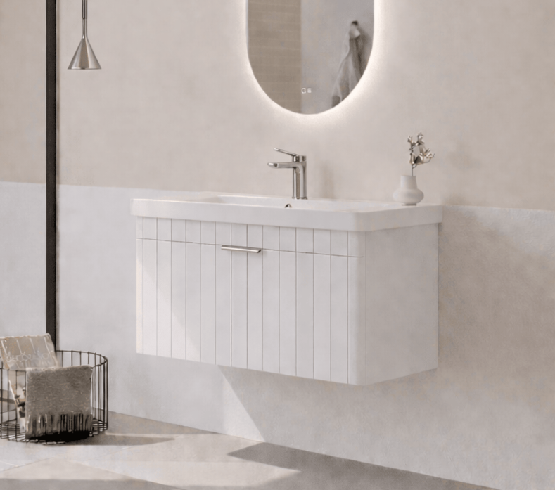 Orka Procıda 80 cm Mat Beyaz / Krom Kulplu ,Banyo Dolabı Alt Modül ve Lavabo, 5007213 - 3