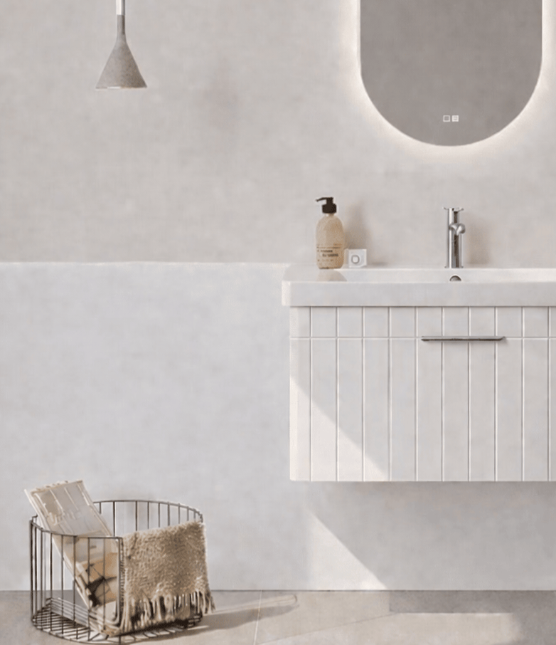 Orka Procıda 80 cm Mat Beyaz / Krom Kulplu ,Banyo Dolabı Alt Modül ve Lavabo, 5007213 - 7