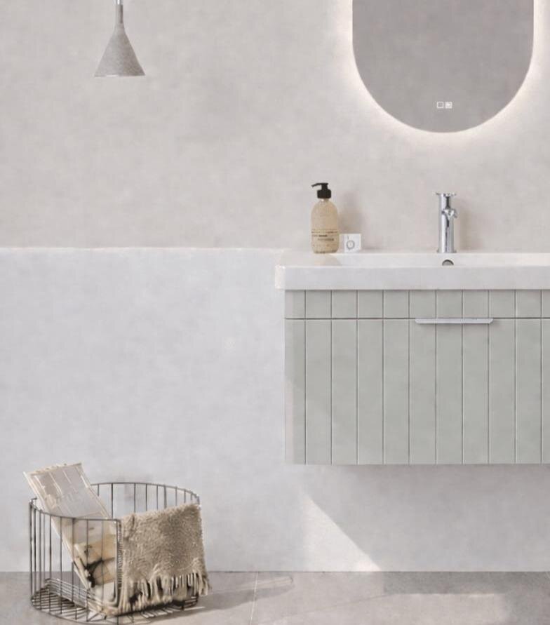 Orka Procıda 80 cm Mat Kaşmir / Krom Kulplu ,Banyo Dolabı Alt Modül ve Lavabo, 5007215 - 7
