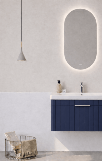Orka Procıda 80 cm Mat Lacivert / Krom Kulplu ,Banyo Dolabı Alt Modül ve Lavabo, 5007216 - 7