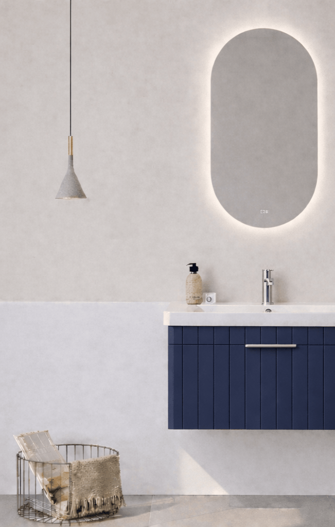 Orka Procıda 80 cm Mat Lacivert / Krom Kulplu ,Banyo Dolabı Alt Modül ve Lavabo, 5007216 - 7