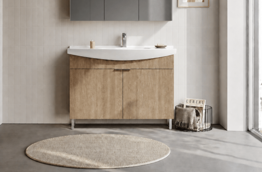 Orka Purus 100 cm, Budva, Banyo Dolabı Alt Modül Ve Lavabo, (Ayaklı), 5008451 