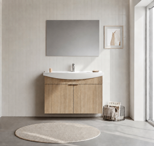 Orka Purus 100 cm ,Budva, Banyo Dolabı Takımı (Asma,Düz Ayna), 5008327 