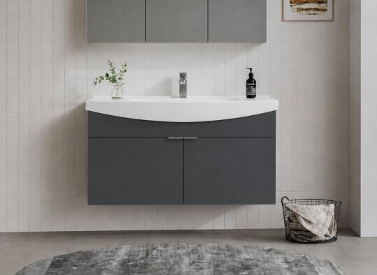 Orka Purus 100 cm, Mat Antrasit, Banyo Dolabı Alt Modül Ve Lavabo, 5007981