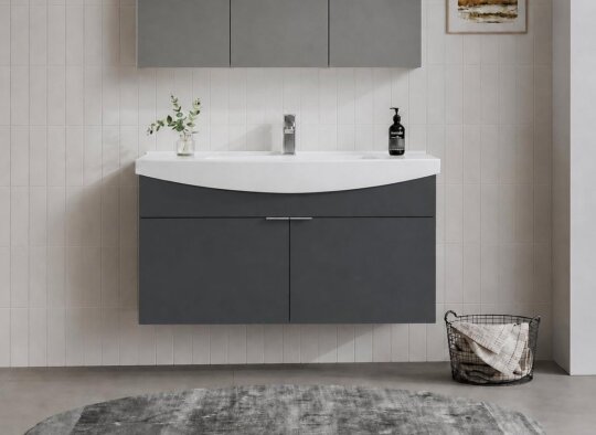 Orka Purus 100 cm, Mat Antrasit, Banyo Dolabı Alt Modül Ve Lavabo, 5007981 - 2