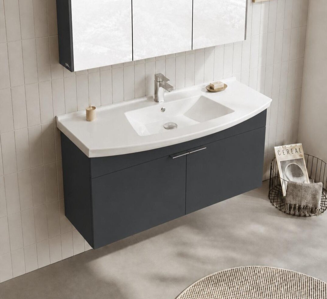 Orka Purus 100 cm, Mat Antrasit, Banyo Dolabı Alt Modül Ve Lavabo, 5007981 - 4