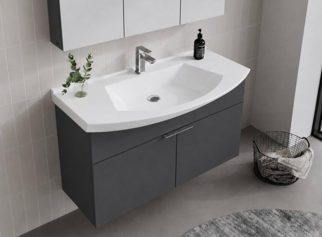 Orka Purus 100 cm, Mat Antrasit, Banyo Dolabı Alt Modül Ve Lavabo, 5007981 - 6