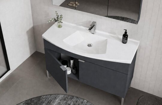 Orka Purus 100 cm, Mat Antrasit, Banyo Dolabı Alt Modül Ve Lavabo, (Ayaklı), 5008452 - 4
