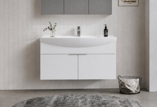 Orka Purus 100 cm, Parlak Beyaz, Banyo Dolabı Alt Modül Ve Lavabo, 5007971