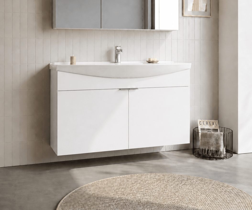 Orka Purus 100 cm, Parlak Beyaz, Banyo Dolabı Alt Modül Ve Lavabo, 5007971 - 3