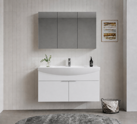 Orka Purus 100 cm, Parlak Beyaz, Banyo Dolabı Alt Modül Ve Lavabo, 5008348