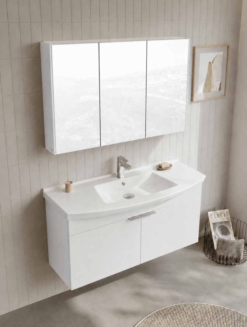 Orka Purus 100 cm, Parlak Beyaz, Banyo Dolabı Alt Modül Ve Lavabo, 5008348 - 4