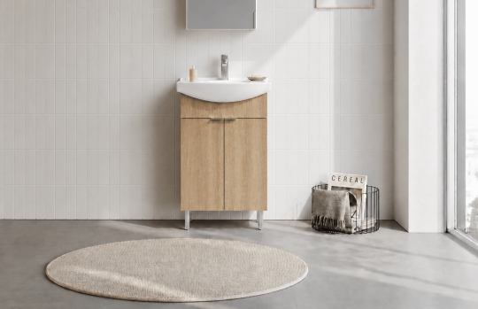 Orka Purus 55 cm, Budva, Banyo Dolabı Alt Modül Ve Lavabo, (Ayaklı), 5008444