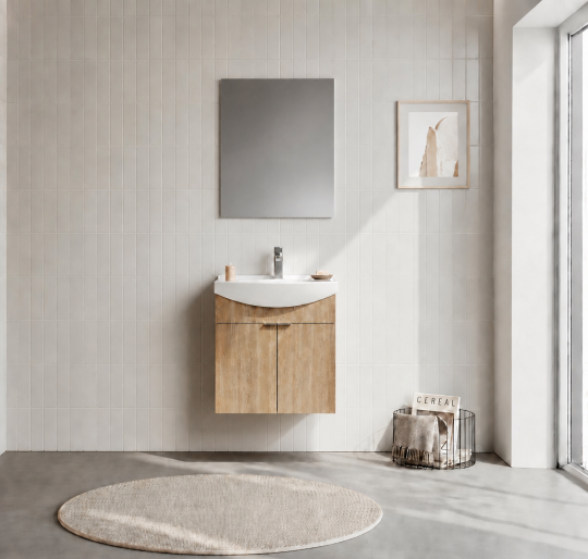 Orka Purus 55 cm ,Budva, Banyo Dolabı Takımı (Asma,Düz Ayna), 5008314 
