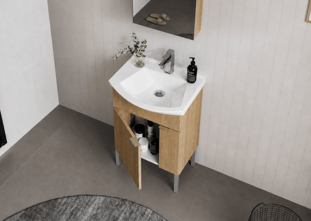 Orka Purus 55 cm ,Budva, Banyo Dolabı Takımı (Ayaklı,Düz Ayna), 5008465 - 4