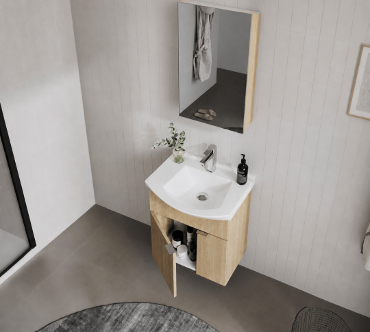 Orka Purus 55 cm ,Budva, Banyo Dolabı Takımı (Dolaplı Ayna), 5008333 - 5