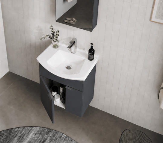 Orka Purus 55 cm, Mat Antrasit, Banyo Dolabı Alt Modül Ve Lavabo, 5007978 - 5