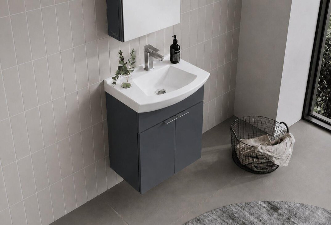 Orka Purus 55 cm, Mat Antrasit, Banyo Dolabı Alt Modül Ve Lavabo, 5007978 - 6