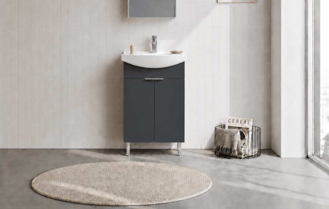 Orka Purus 55 cm, Mat Antrasit, Banyo Dolabı Alt Modül Ve Lavabo, (Ayaklı), 5008445 - 2
