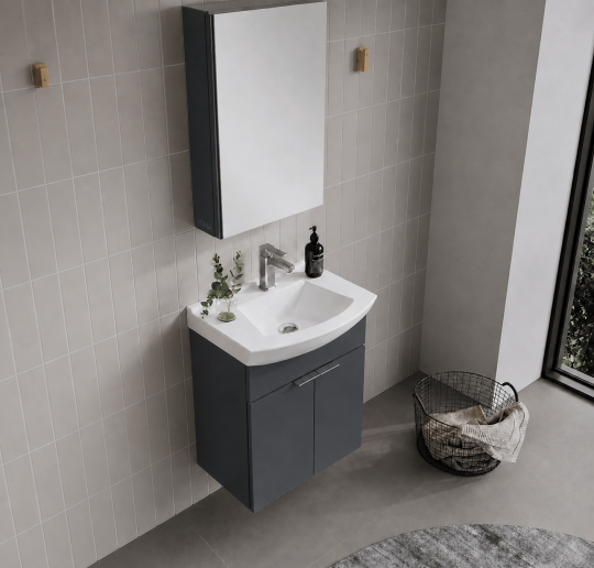 Orka Purus 55 cm ,Mat Antrasit, Banyo Dolabı Takımı (Dolaplı Ayna), 5008334 - 6