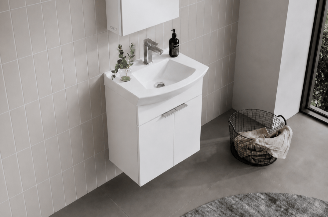 Orka Purus 55 cm, Parlak Beyaz, Banyo Dolabı Alt Modül Ve Lavabo, 5008292 - 6