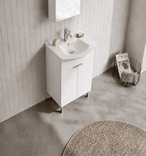 Orka Purus 55 cm, Parlak Beyaz, Banyo Dolabı Alt Modül Ve Lavabo, 5008446 - 4