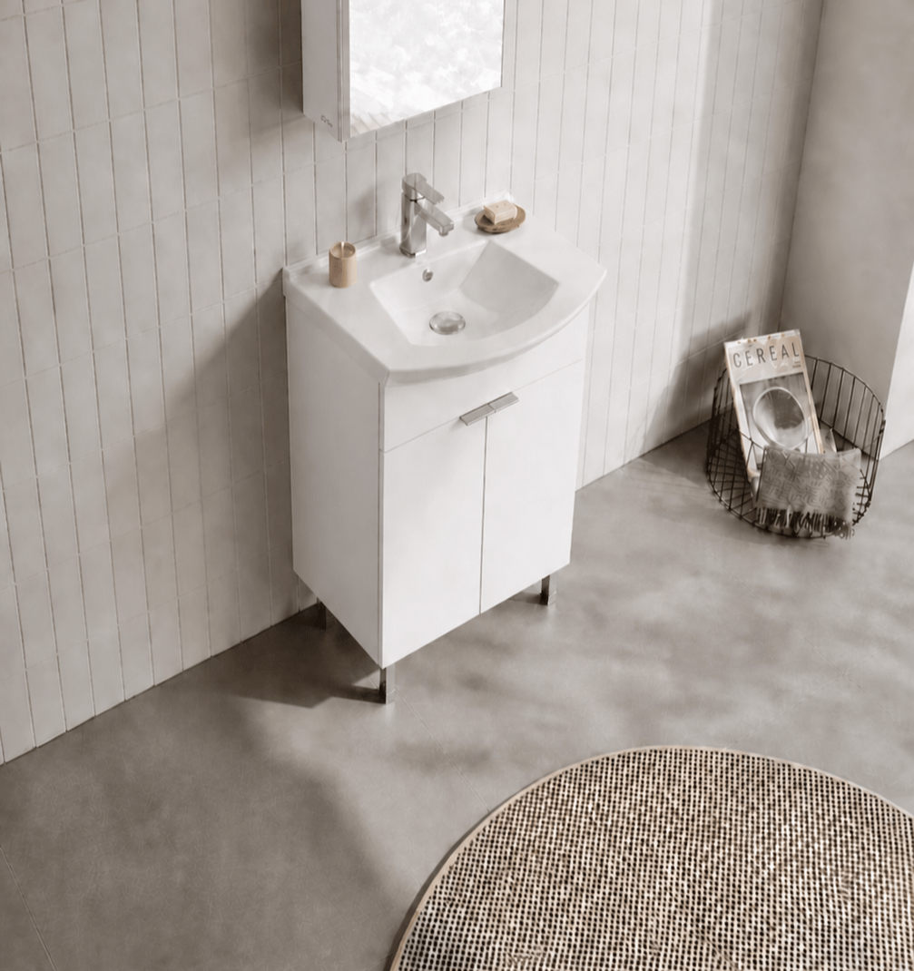 Orka Purus 55 cm, Parlak Beyaz, Banyo Dolabı Alt Modül Ve Lavabo, 5008446 - 4