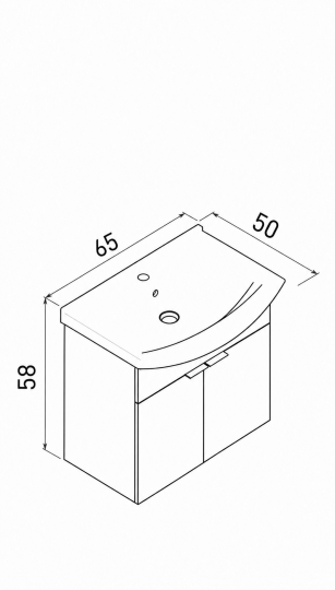 Orka Purus 65 cm, Budva, Banyo Dolabı Alt Modül Ve Lavabo, 5007989 - 7