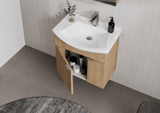Orka Purus 65 cm ,Budva, Banyo Dolabı Takımı (Asma,Düz Ayna), 5008318 - 4