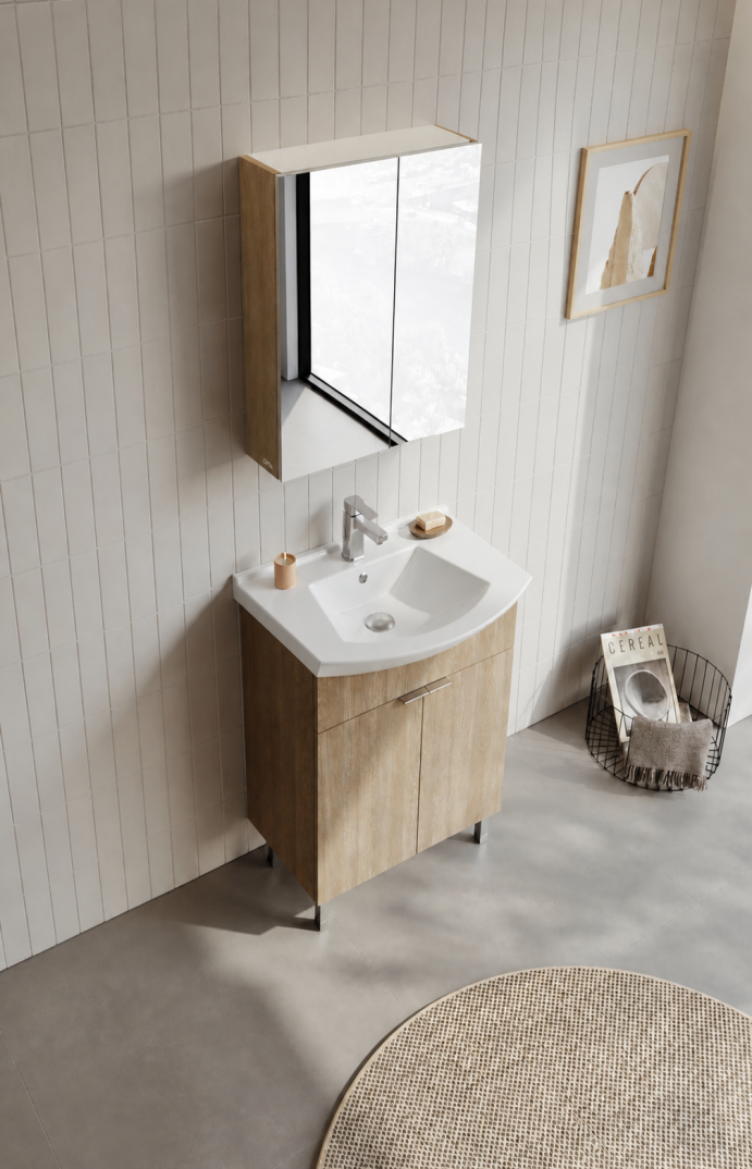 Orka Purus 65 cm ,Budva, Banyo Dolabı Takımı (Ayaklı,Dolaplı Ayna), 5008480 - 4