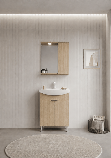 Orka Purus 65 cm ,Budva, Banyo Dolabı Takımı (Ayaklı,Spotlu Ayna), 5008438 - 2