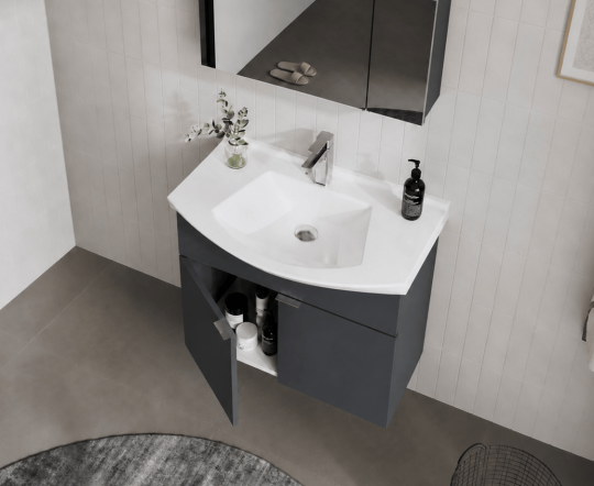 Orka Purus 65 cm, Mat Antrasit, Banyo Dolabı Alt Modül Ve Lavabo, 5007979 - 5