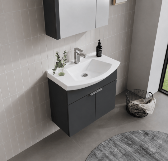 Orka Purus 65 cm, Mat Antrasit, Banyo Dolabı Alt Modül Ve Lavabo, 5007979 - 6