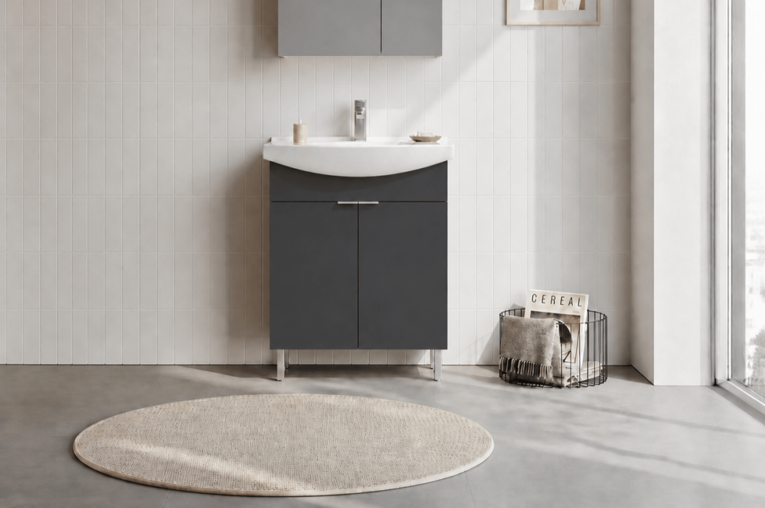 Orka Purus 65 cm, Mat Antrasit, Banyo Dolabı Alt Modül Ve Lavabo, (Ayaklı), 5008448 - 2