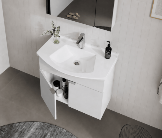 Orka Purus 65 cm, Parlak Beyaz, Banyo Dolabı Alt Modül Ve Lavabo, 5007969 - 5
