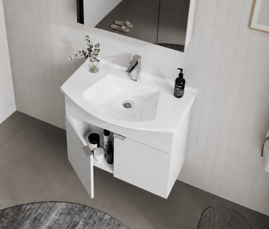Orka Purus 65 cm, Parlak Beyaz, Banyo Dolabı Alt Modül Ve Lavabo, 5007969 - 5