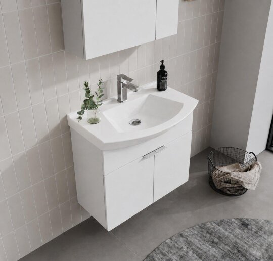 Orka Purus 65 cm, Parlak Beyaz, Banyo Dolabı Alt Modül Ve Lavabo, 5007969 - 6