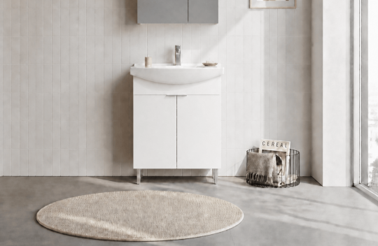 Orka Purus 65 cm, Parlak Beyaz, Banyo Dolabı Alt Modül Ve Lavabo, (Ayaklı), 5007960 - 2