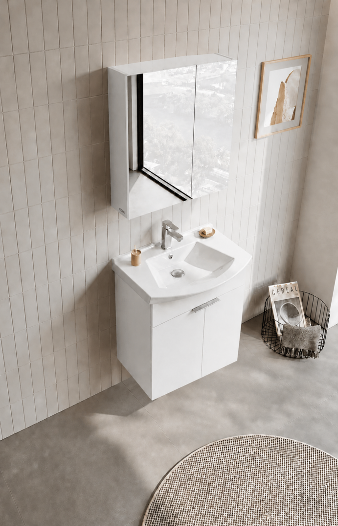 Orka Purus 65 cm ,Parlak Beyaz, Banyo Dolabı Takımı (Asma,Düz Ayna), 5008322 - 4