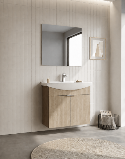 Orka Purus 80 cm ,Budva, Banyo Dolabı Takımı (Asma,Düz Ayna), 5008324 - 3