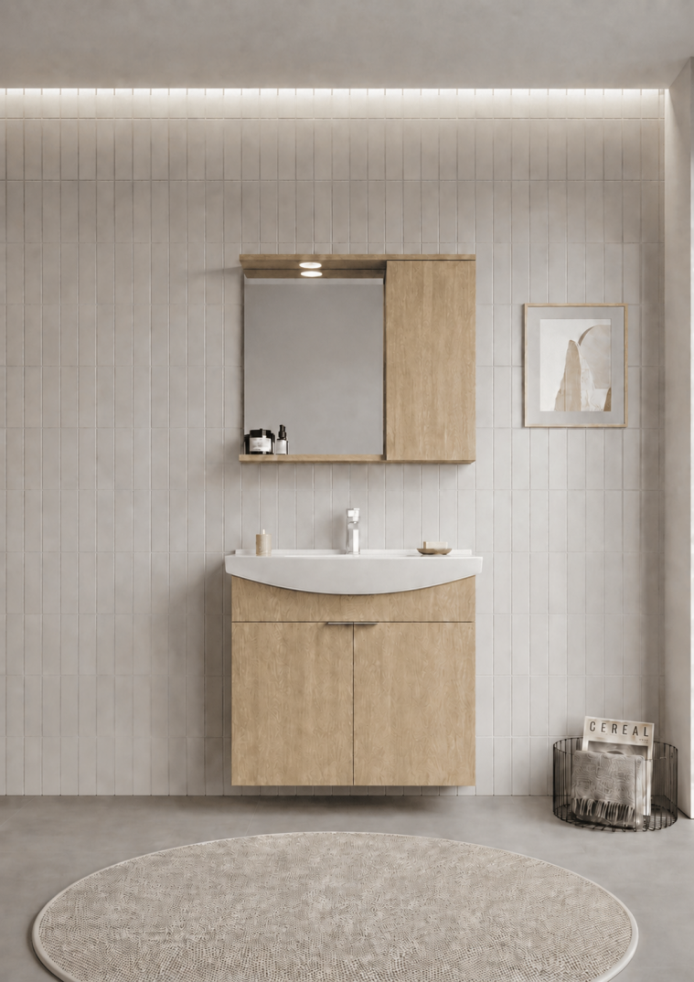 Orka Purus 80 cm ,Budva, Banyo Dolabı Takımı (Asma,Spotlu Ayna), 5007993 - 2