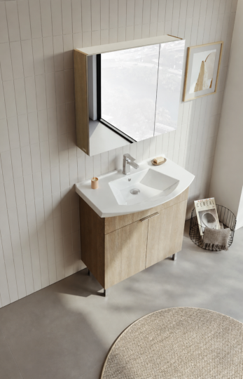 Orka Purus 80 cm ,Budva, Banyo Dolabı Takımı (Ayaklı,Dolaplı Ayna), 5008483 - 4
