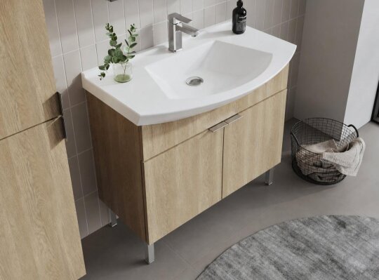 Orka Purus 80 cm ,Budva, Banyo Dolabı Takımı (Ayaklı,Düz Ayna), 5008471 - 6
