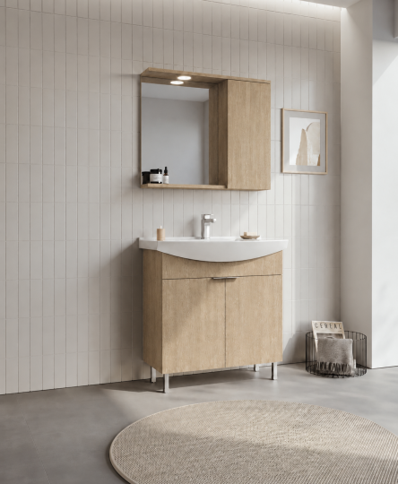 Orka Purus 80 cm ,Budva, Banyo Dolabı Takımı (Ayaklı,Spotlu Ayna), 5008440 - 3